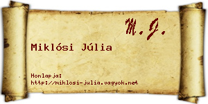 Miklósi Júlia névjegykártya