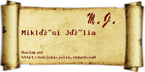 Miklósi Júlia névjegykártya