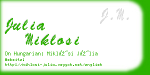 julia miklosi business card